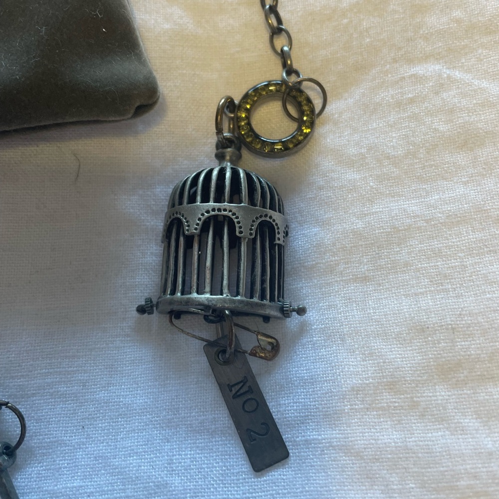 Cage necklace, unique, handmade boho dark silver statement piece. One of a kind.